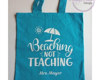 Personalized Teacher Tote Bag, teacher appreciation gift, end of year gift for teachers, beach tote, teacher gift bag, gift for teachers