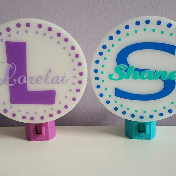 Personalized LED Night Lights, monogram night light, nursery, kids room, kids bathroom, easter gift, christmas gift, baby shower, kids gift