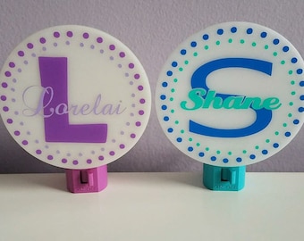 Personalized LED Night Lights, monogram night light, nursery, kids room, kids bathroom, easter gift, christmas gift, baby shower, kids gift