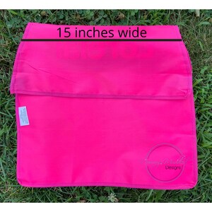 Child's Desk Chair Cover, seat pouch, school desk chair sack, chair pocket, small desk organizer, homeschool materials, desk chair storage image 8