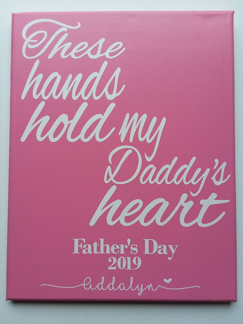 Personalized Hand Print Canvas handprint gift for him dad birthday gift father's day gift DIY new dad daddy gift multiple kids Christmas image 8