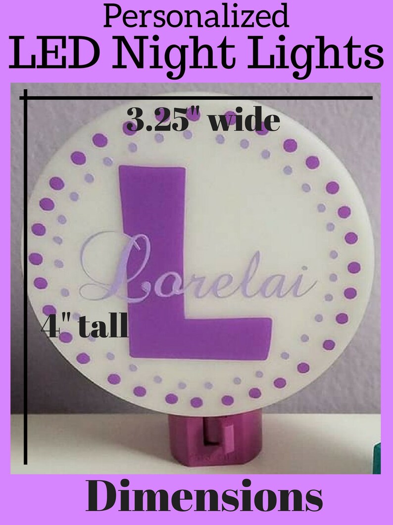 Personalized LED Night Lights Monogram Night Light Nursery Etsy