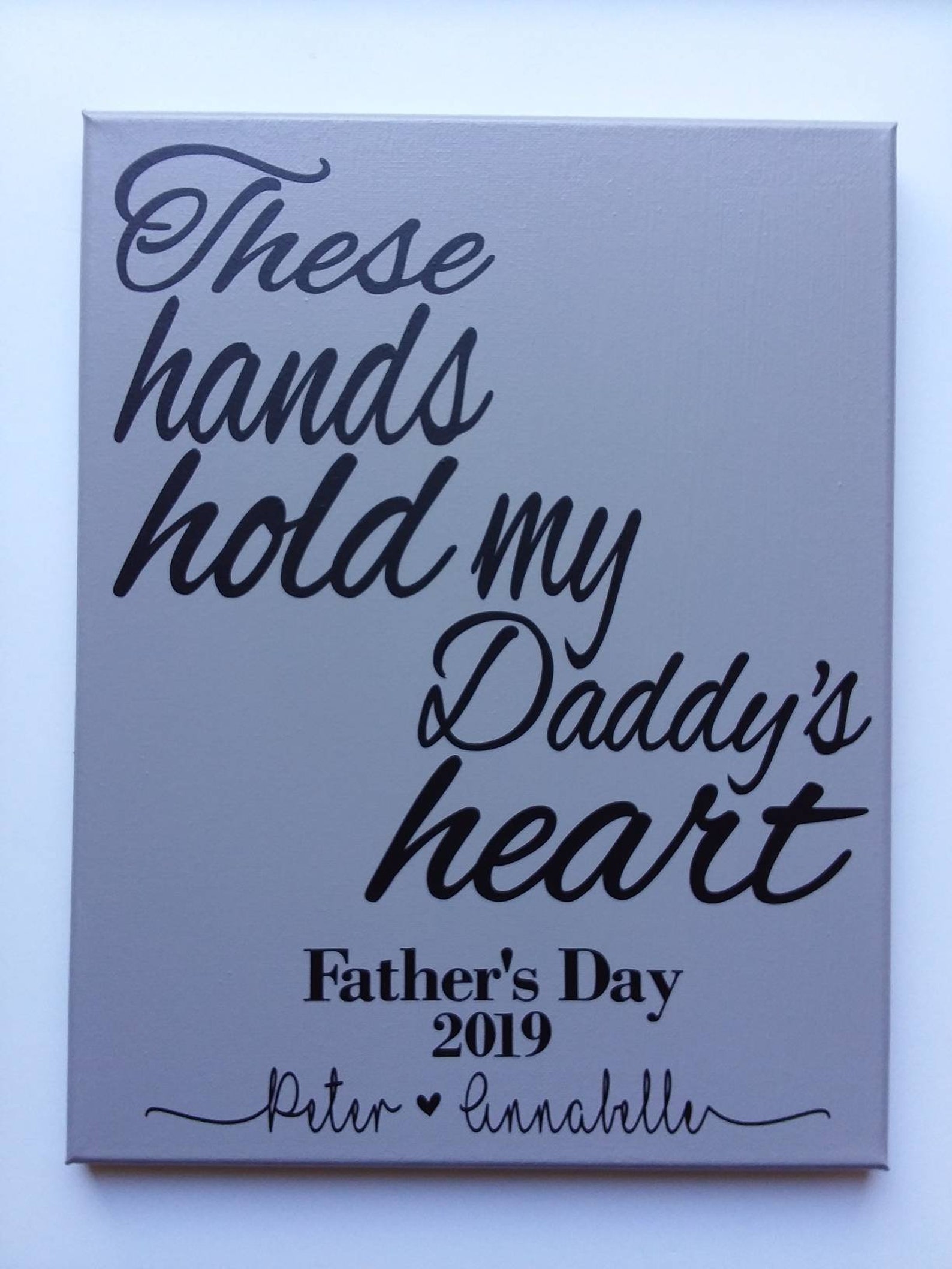 Personalized Hand Print Canvas Handprint Gift for Him Dad Etsy