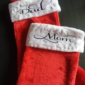 Personalized Stocking red plush stocking christmas stocking Santa custom Christmas stocking family name stocking classic stocking