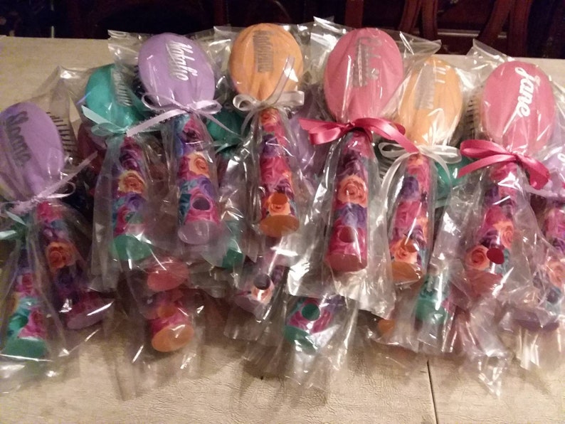 Personalized Hair Brush Tween Girl Party Favor Slumber Party Etsy