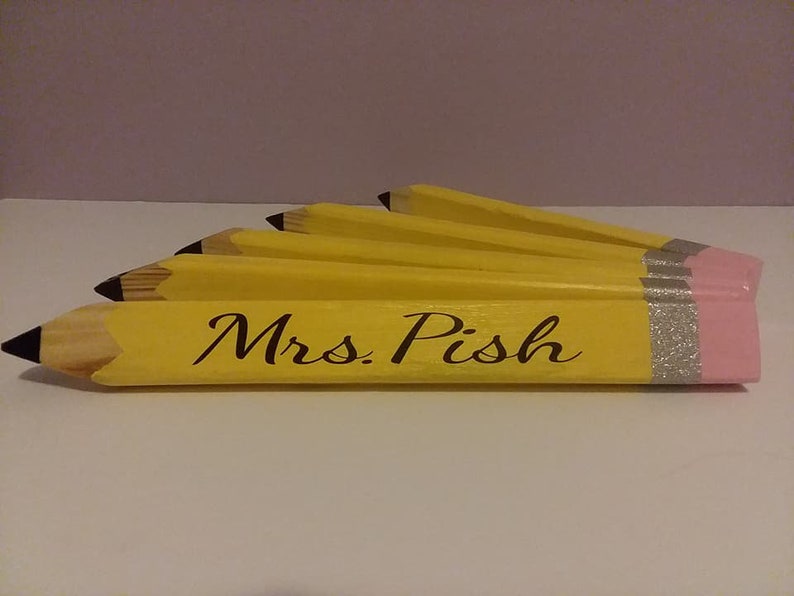 Personalized Wooden Pencil Teacher Gift Hall Passes Image 0