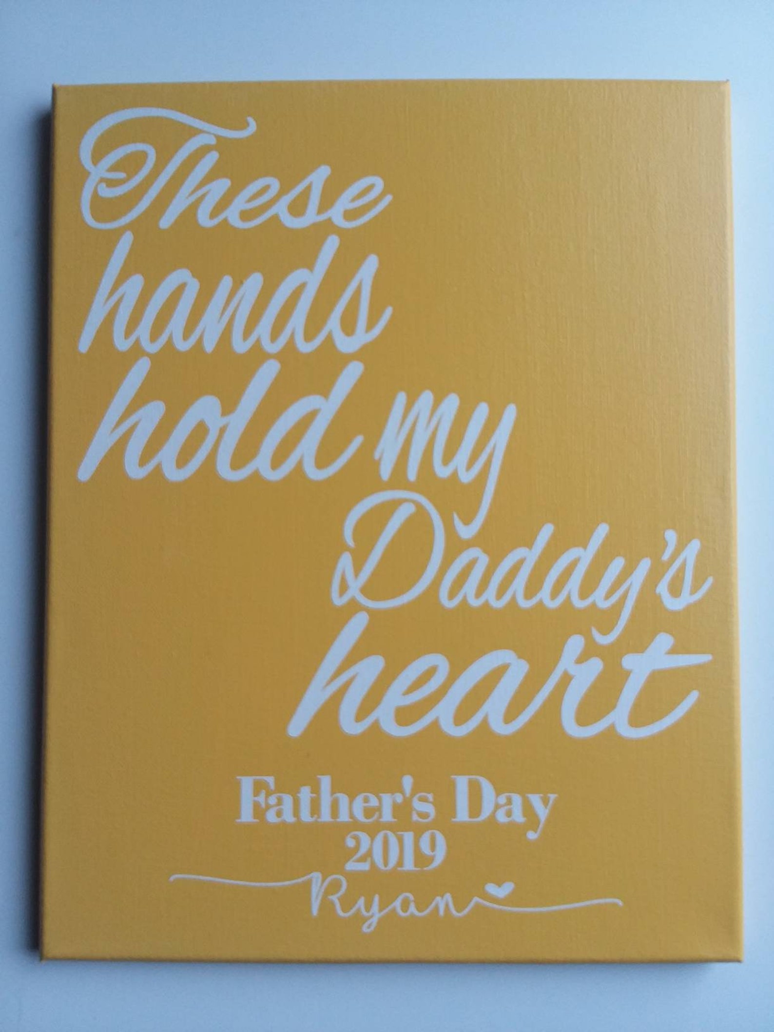 Personalized Hand Print Canvas Handprint Gift for Him Dad Etsy