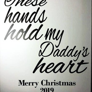 Personalized Hand Print Canvas handprint gift for him dad birthday gift father's day gift DIY new dad daddy gift multiple kids Christmas image 9