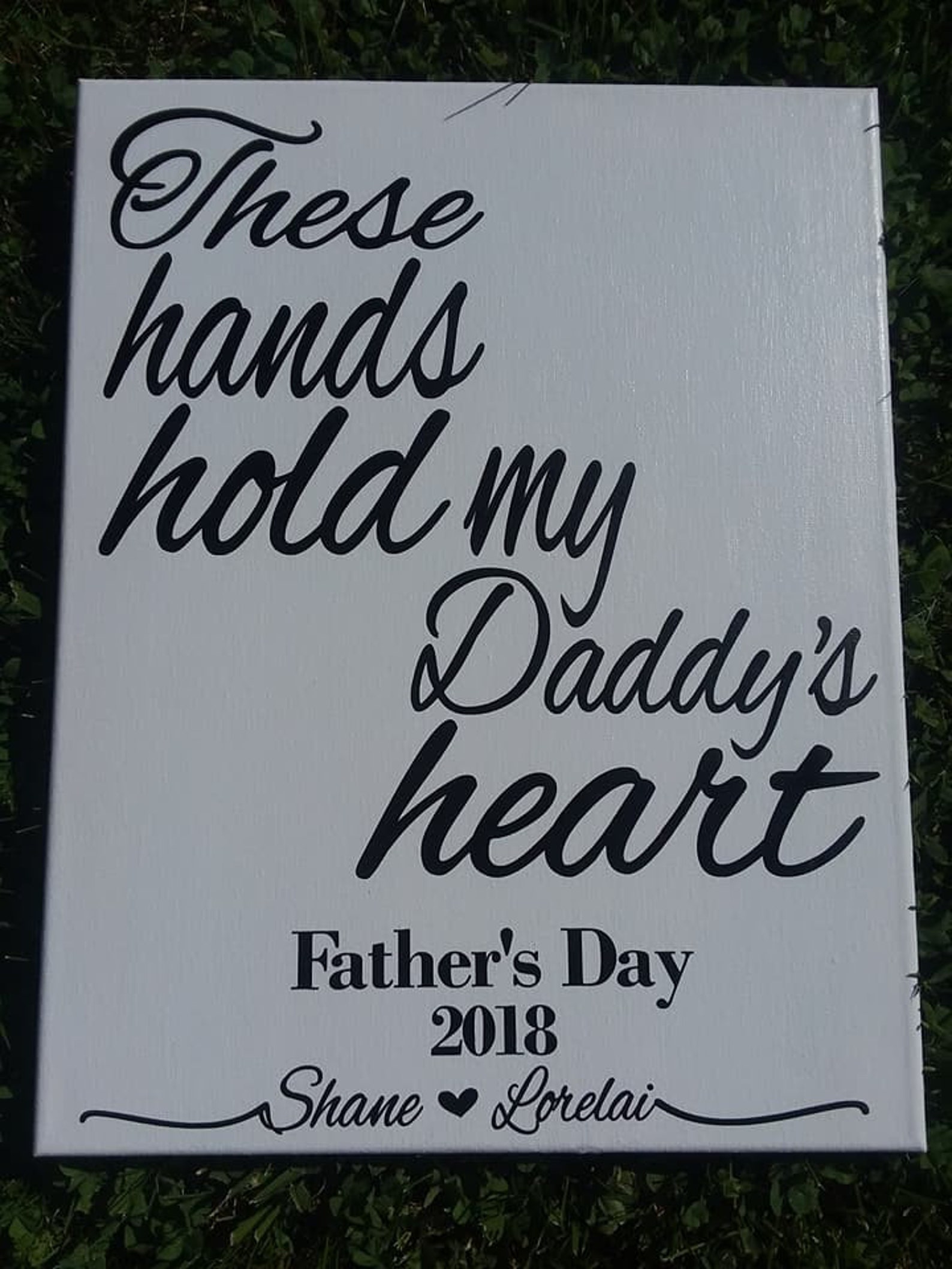 Personalized Hand Print Canvas Handprint Gift for Him Dad Etsy