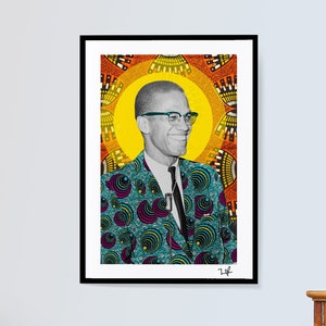 Malcolm X - Limited Edition Print - A4 Print - A3 Print - Digital Collage - Black Art - African Art