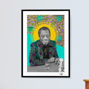 James Baldwin - Limited Edition Print - A4 Print - A3 Print - Digitale collage - Zwarte kunst - Afrikaanse kunst