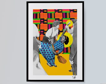 Juanita Sealy - Limited Edition Print - A4 Print - A3 Print - Digital Collage - Black Art - African Art