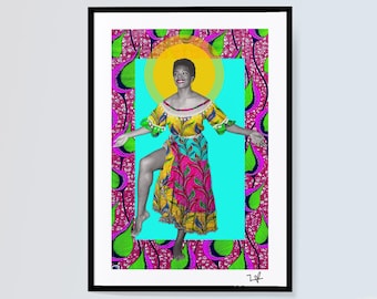 Maya Angelou - Limited Edition Print - A4 Print - A3 Print - Digital Collage - Black Art - African Art