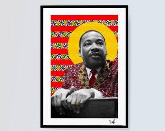 Martin Luther King - Limited Edition Print - A4 Print - A3 Print - Digital Collage - Black Art - African Art