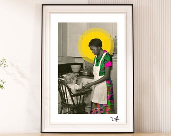 Mammy - Limited Edition Print - A4 Print - A3 Print - Digital Collage - Black Art - African Art