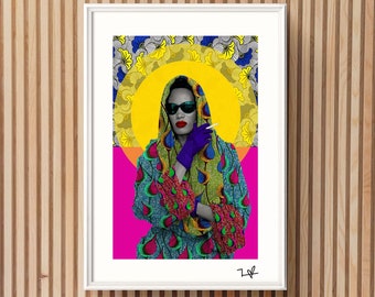 Grace Jones - Limited Edition Print - A4 Print - A3 Print - Digital Collage - Black Art - African Art
