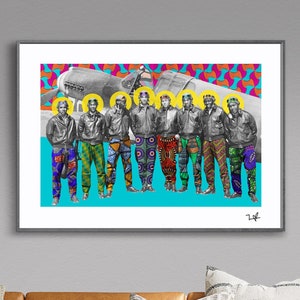 Tuskegee Airmen - Limited Edition Print - A4 Print - A3 Print - Digital Collage - Black Art - African Art