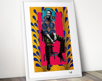 Sam Cooke Limited Edition Print: African Art Digital Collage