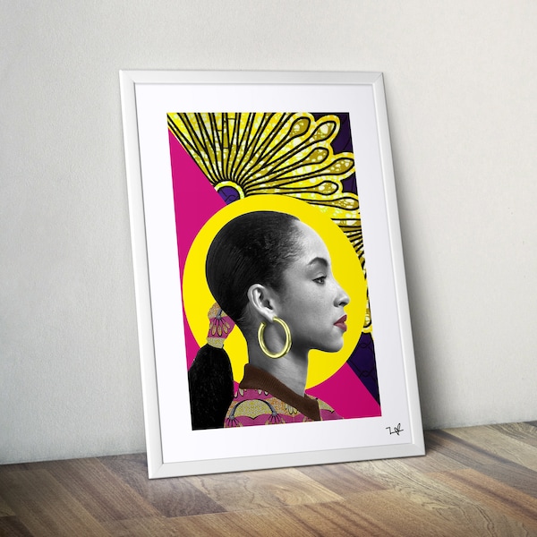 Sadé Print - A4 / A3 Digital Collage - Black Art