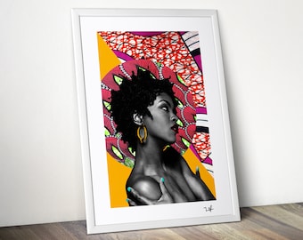 Lauryn Hill Print - 2nd Edition Digital Collage - Black Art