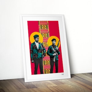 Bobby Seal & Huey P Newton - Limited Edition Print - A4 Print - A3 Print - Digital Collage - Black Art - African Art