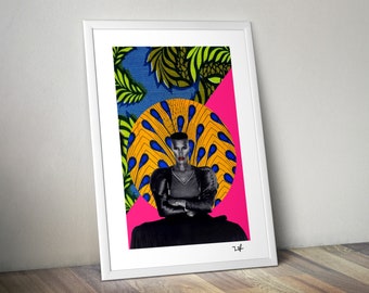 Grace Jones Print - Limited Edition Print - A4 Print / A3 Print - Digital Collage - Black Art - African Art