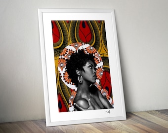 Lauryn Hill Print - A2 / A1 Digital Collage - Black Art