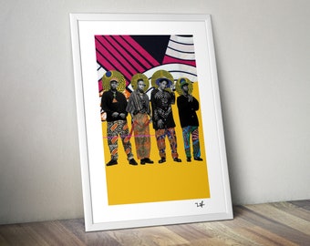 A Tribe CalledQuest - Limitierte Auflage Druck - A4 Druck - A3 Druck - Digital Collage - Schwarze Kunst - Afrikanische Kunst