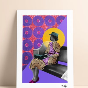 Rosa Parks on the bus - Limited Edition Print - A4 Print - A3 Print - Digital Collage - Black Art - African Art