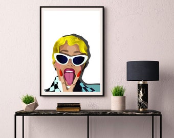 Cardi B INSPIRED Art Print / Cardi B Print / Minimalist Art / Music Poster / Home Decor / Wall Art