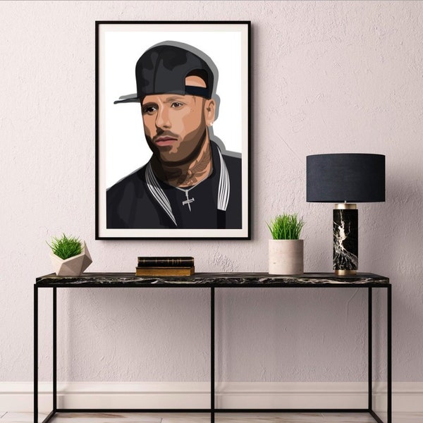 Nicky Jam Art Print / Nicky Jam Merch / Wall Art / Music Poster / Home Decor / Wall Art