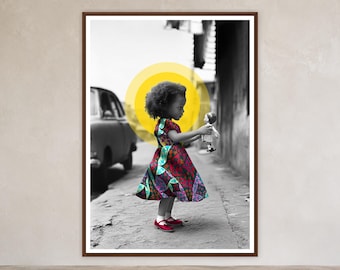 Black Motherhood Art Print | The World She Gives Her | African American Wall Art
