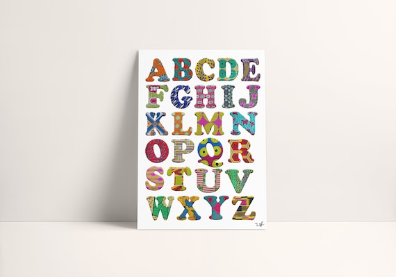 African Print Alphabet: Kids Educational Nursery Art