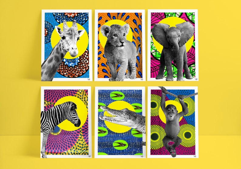 Zebra Print Jungle Animals Wall Art Black and White Animal Etsy