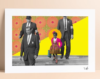 Ruby Bridges - Limited Edition Print - A4 or A3 Print - Digital Collage - Civil Rights Poster