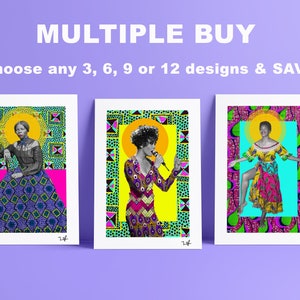 Mehrfachkauf - Schwarze Ikonen - A4 Druck / A3 Druck - Digitale Collage - Afrikanische Kunst