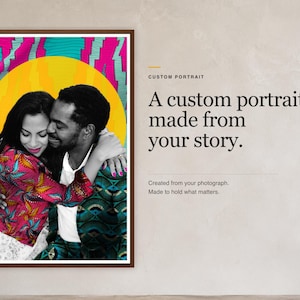 Custom Portrait from Photo | African Fabric Family Artwork