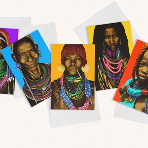 Stunning African tribe cards - Pack of 5 greetings cards