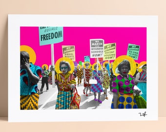 March on Washington 1963 - Limited Edition Print - A4 Print - A3 Print - Digital Collage - Black Art - African Art