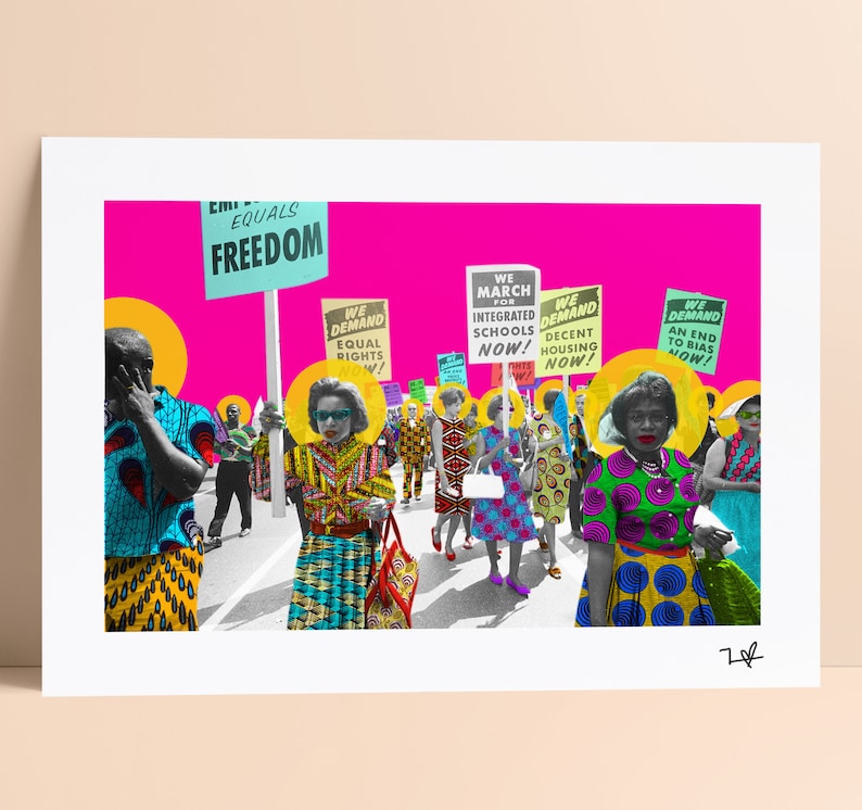 March on Washington Art Print: 1963 Civil Rights, Black Art, Limited ...
