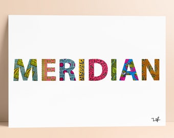 African Fabric Name Print, Customised Art