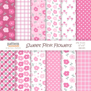 SALE Sweet Pink Flowers - Flowers Pattern - For Personal and Small Commercial Use - BX003D