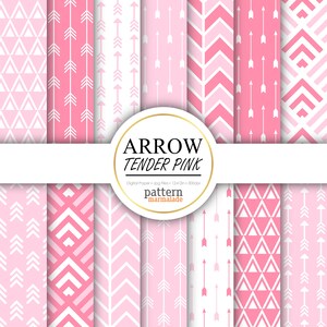 SALE Arrow Tender Pink Digital Paper Pattern - Arrow Seamless Pattern per uso commerciale personale e di piccole dimensioni - S0705