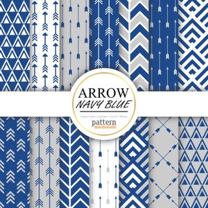 SALE Arrow Navy Blue Digital Paper Pattern - Arrow Seamless Pattern For Personal and Small Commercial Use - S0305