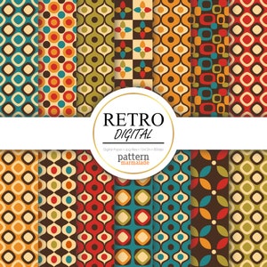SALE Retro Digital Paper Pattern - Seamless Retro Pattern For Personal and Small Commercial Use - S0406