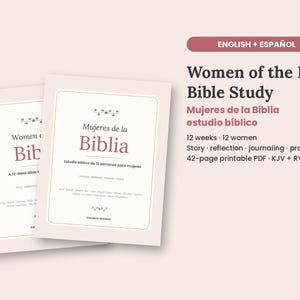 Women of the Bible Study Printable, 12 Week Bible Study for Women, English Spanish, Mujeres de la Biblia, Christian Journal PDF