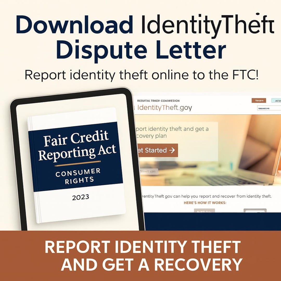 Ftc Form Example Identity Theft Dispute Letter Template | FTC Complaint Form - Etsy