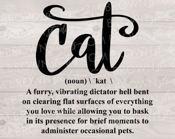 Funny Definition Sign SVG Cat SVG EPS jpg png dxf Digital Download Commercial License