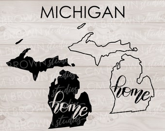 Michigan Home SVG EPS JPG png dxf Digital Download Commercial License