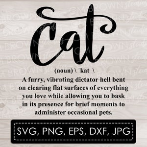 Funny Definition Sign SVG Cat SVG EPS jpg png dxf Digital Download Commercial License image 1